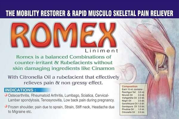 NAB ROMEX LINIMENT Pain Relief Oil for Body, Back, Knee and Legs, 30ml -Pack of 2 - Image 2